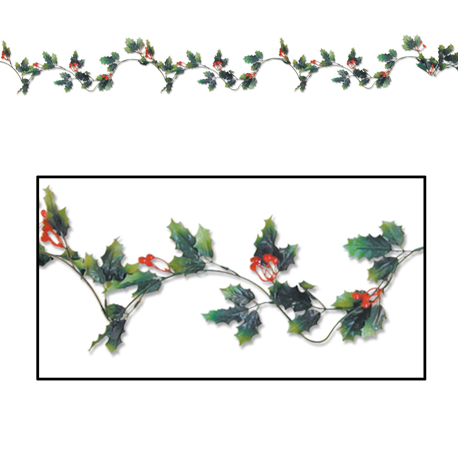 Beistle Christmas Holly & Berry Garland (Case of 12)