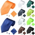 thumbnail image 4 of SSBSM Men's Fashion Solid Color Suits Ties Necktie Cufflinks Hanky Set Tuxedo Suit, 4 of 8