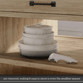 thumbnail image 5 of Stackable Cookware Set with Removable Handle Oven and RV Safe Pots and Pans Cream Diamond Original, 5 of 6