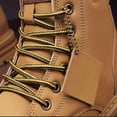 thumbnail image 5 of RotHome Men’s Leather Combat Boots Platform Chunky Lug Sole Lace-up High Top Ankle Booties Non-Slip Round Toe Business Casual Work Boots, 5 of 6