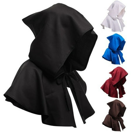 Halloween Hooded Cloak Short Robe Medieval Witchcraft Cape Robe Costume