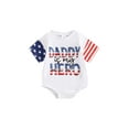 thumbnail image 2 of Aojekbee Baby Girls Boys Romper, Short Sleeve Crew Neck Letters Print Summer Bodysuit Clothes for Independence Day, 2 of 10