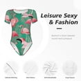 thumbnail image 5 of Picia Tropical Flamingo Womens One Piece Swimsuits Modest Tummy Control Bathing Suits Lace Up Slimming Swim Suit-X-Large, 5 of 9