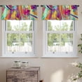 thumbnail image 2 of LALILO Kitchen Curtain Valance Colorful Ocean Beach Sunrise Rod Pocket Window Curtain 52"x 18" Set of 2, 2 of 7