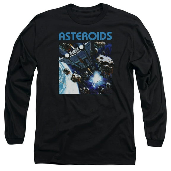 Atari 2600 Asteroids Long Sleeve T-Shirt Adult 18/1 Black