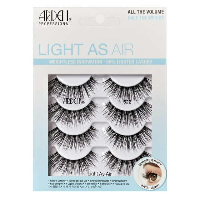 Pestañas postizas Ardell Light As Air 522, 4 pares en un paquete