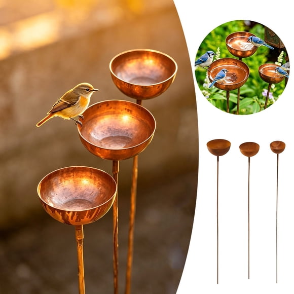 ZZHZGZ Canada Sale Copper Garden Ground Bird Bath Basin for Outdoor Bird Feeders Decorative Patio Watering Fixture for Garden Ornithology