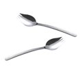 thumbnail image 4 of 6pcs Dual Purpose Noodle Salad Spoon Fork Stainless Steel Dinner Tableware for Eating (Silver), 4 of 6