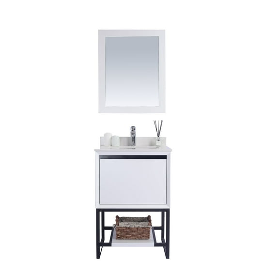 Laviva Alto 24" Wood Cabinet with Quartz Countertop in White