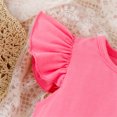 thumbnail image 4 of PatPat Toddler Girls Outfits Baby Little Girl Clothes Sets 2pcs Sweet Girly Flutter Sleeve Top and Stripe Belted Shorts Set for Gift, Hot Pink, 3-4T, 4 of 6