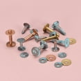 thumbnail image 5 of Uxcell 10 Set 10x3.3x21mm Solid Copper Rivets and Burrs Leather Fastener, Copper Tone, 5 of 5