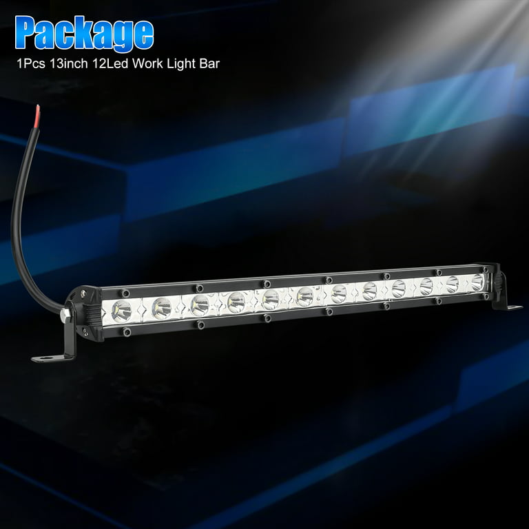 LED Work Light Bar, TSV 13inch 12 LED Ultra Slim Single Row LED