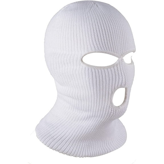 Zukuco 3-Hole Knitted Full Face Cover Ski Mask, Winter Balaclava Warm Knit Full Face Mask for Outdoor Sports