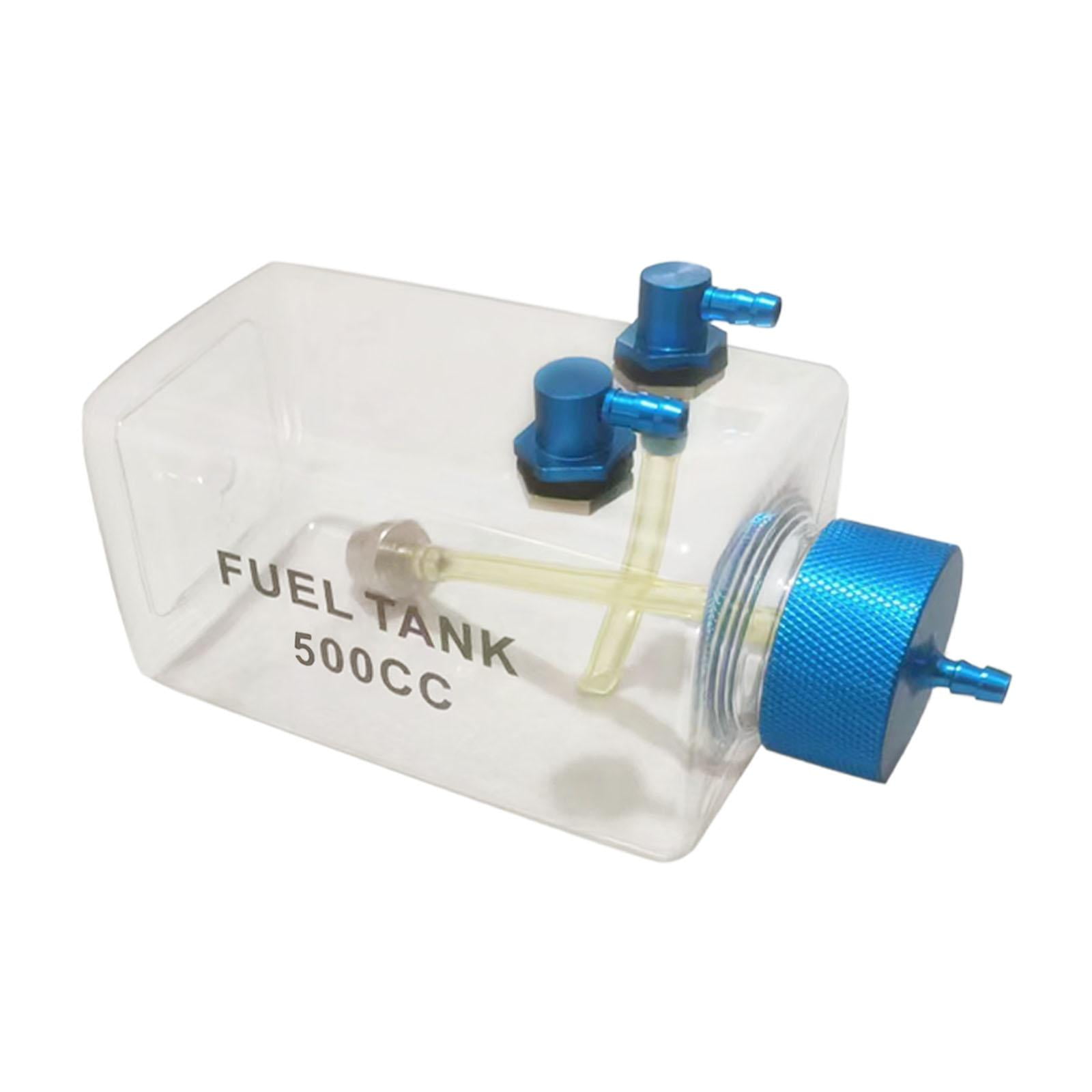 BELOVING Bouteille d'Huile Transparente de Réservoir de Carburant d'Avion RC pour les Pièces de Rechange d'Avion de Gaz Modèle 500CC