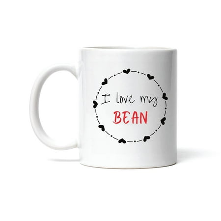 

Funny Novelty Gift for I Love My Bean Heart Fans 11oz 15oz White Coffee Mug