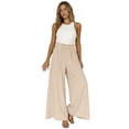 thumbnail image 5 of Dresfit Wide Leg Pants Woman Palazzo Linen Pants Summer 2026 Flowy Baggy Pant Loose Strech Plus Size Lounge Trousers with Pockets L, 5 of 6