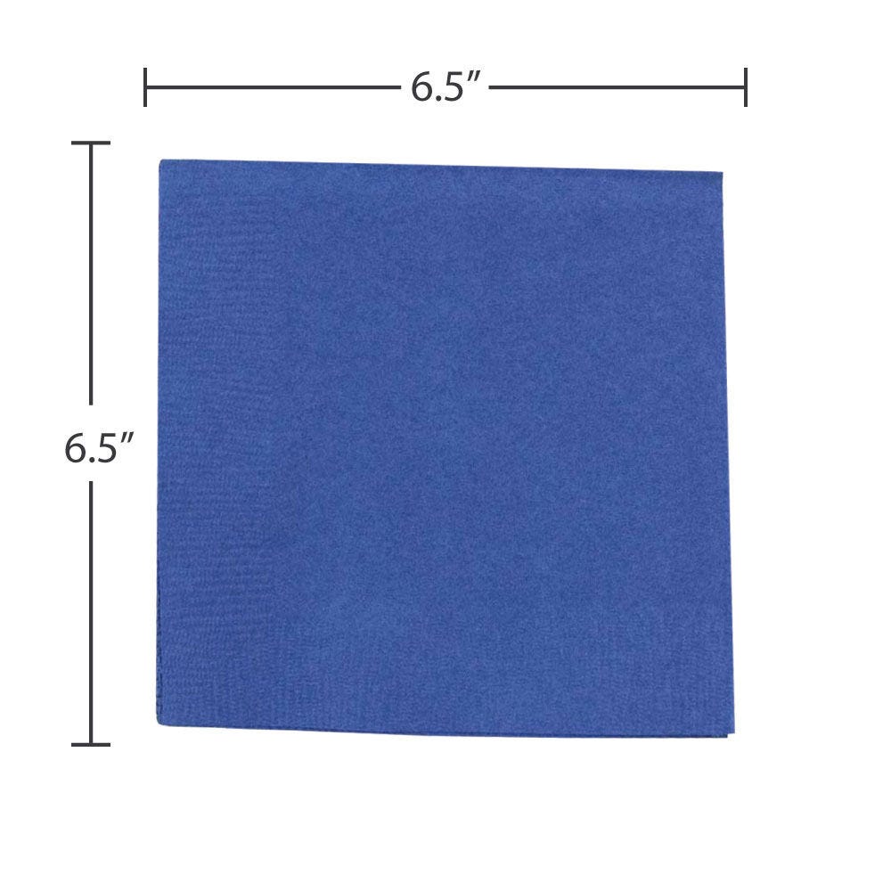 JAM Paper Medium Lunch Napkins, 6 1/2 x 6 1/2, Blue, 40/Pack
