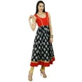 thumbnail image 3 of Bimba Women A-Line Designer Cotton Dress Summer Wear Floral Black Printed Sleeveless Kurta Kurti, 3 of 5