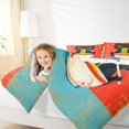 thumbnail image 3 of Manfei Retro Cat Twin Comforter Sets, Japanese Ramen Kitten Bedding Set, Red Teal, Polkadot Reversible, 2-Piece, 1 Comforter and 1 Pillowcase, 3 of 7