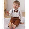 thumbnail image 6 of WESIDOM Toddler Boy Clothes Gentleman Shirt Short Suspender Pants Bowtie Formal Outfits 3pcs 1-5T, 6 of 9