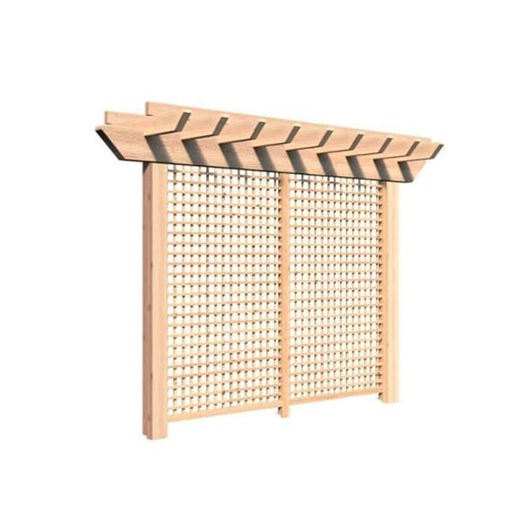 4 x 12 ft. Rough Cut Cedar Monterrey Pergola with Lattice