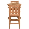thumbnail image 2 of 3 Piece Teak Wood Bistro Outdoor Patio Bar Set Including 32" Round Orleans Bar Table and 2 Abacho Barstools with Arms, 2 of 6