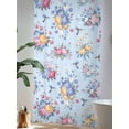 thumbnail image 4 of Sheer Curtains 96 Inches Long, Pink Blue Flowers Semi Sheer Curtains Light Filtering Window Treatment, Spring Floral Pastoral Birds Leaves Privacy Voile Drapes for Living Room Bedroom 52x96 Inch, 4 of 7