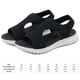 thumbnail image 2 of Sandalias de cuña con punta abierta Sandalias casuales de verano Malla de moda para mujer (36) Negro, 2 of 9