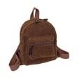 thumbnail image 1 of Mochila de felpa con cierre de cremallera, bolso de viaje de moda para regalo de adolescentes Marrón, 1 of 8