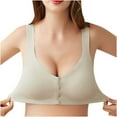 thumbnail image 4 of Penkiiy Women Nursing Bras Ladies Traceless Comfortable Breathable No Steel Ring Front Buckle Breastfeeding Bra Woman Underwear Khaki Bras, 4 of 4
