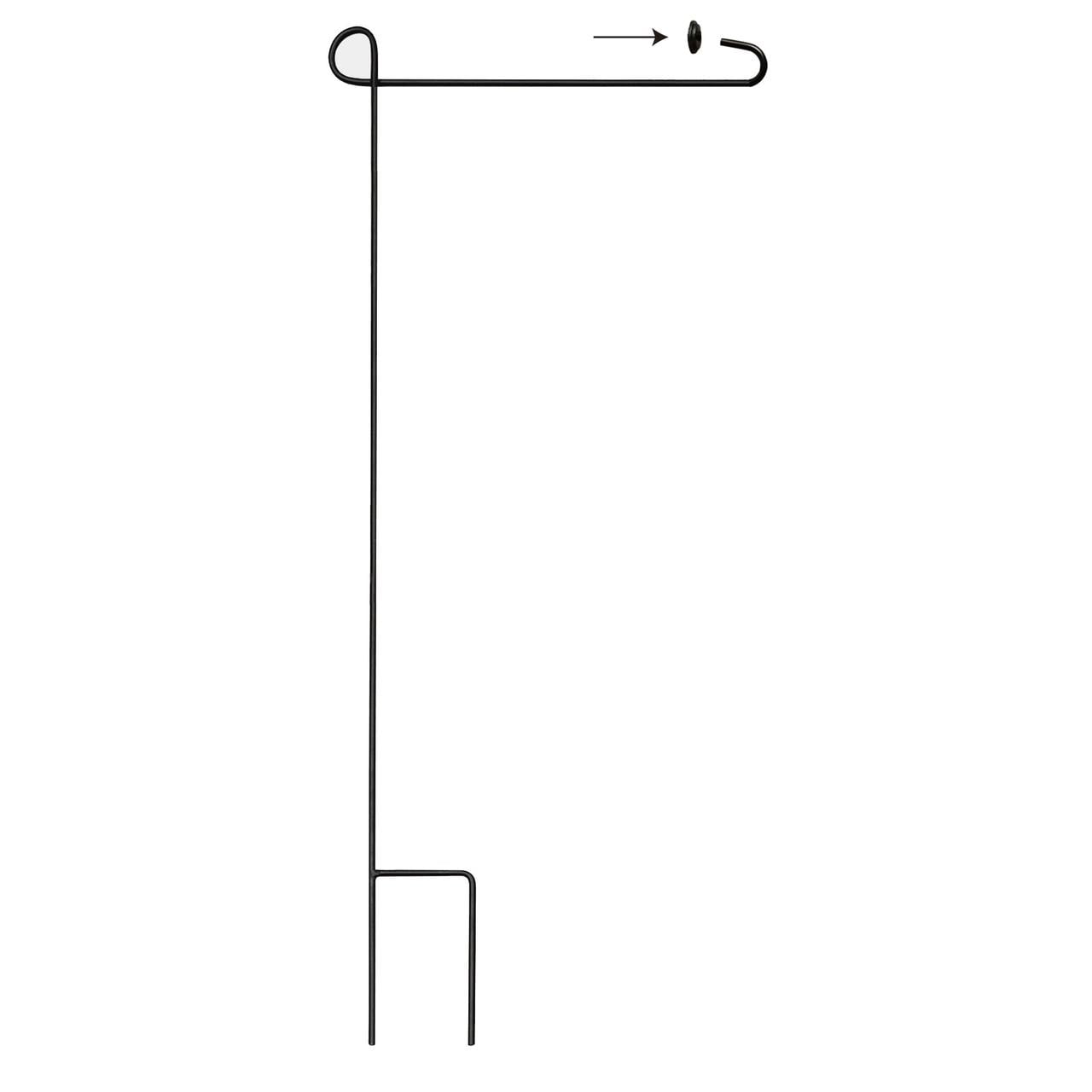 Meadow Creek 40" Spring Flat Black 100% Iron Yard Flag Stand