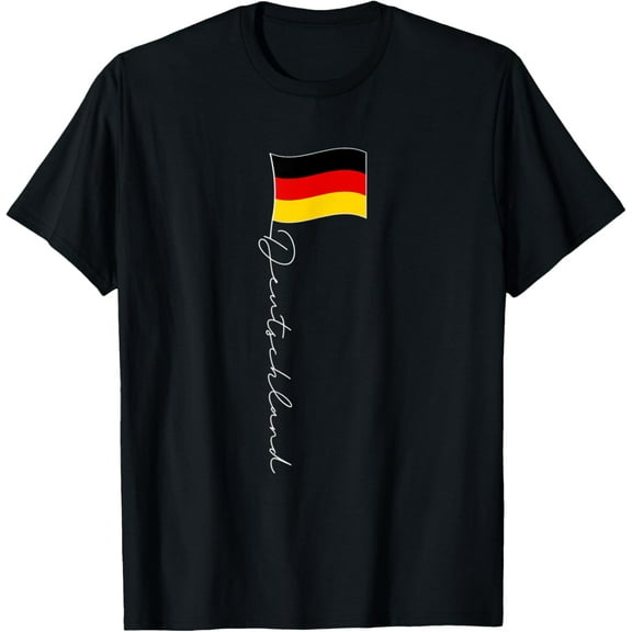 Germany Signature Flag Pole - German Flag White Text T-Shirt
