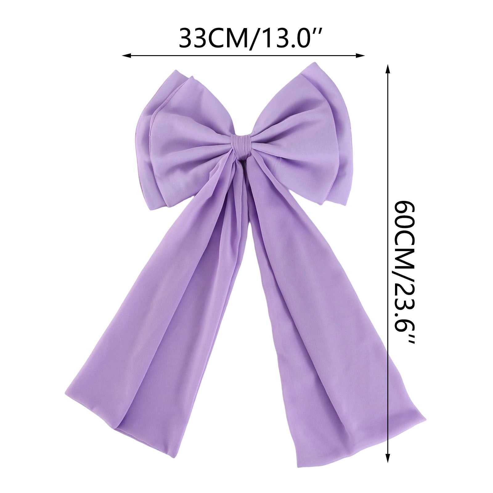 Purple Oversized Bow With Double Layer Design For Christmas Tree Or Mantel Decoration Pearl Chiffon Fabric Holiday Ornament