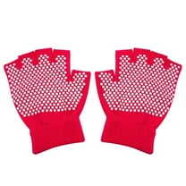Non-slip Workout Gloves Half Finger Cotton Gloves Machine Comfortable Knitted Gloves for Yoga Sports(Rosy)