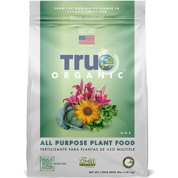 TRUE Organic - All-Purpose Plant Food/Fertilizers- CDFA, OMRI, for Organic Gardening, 4lbs