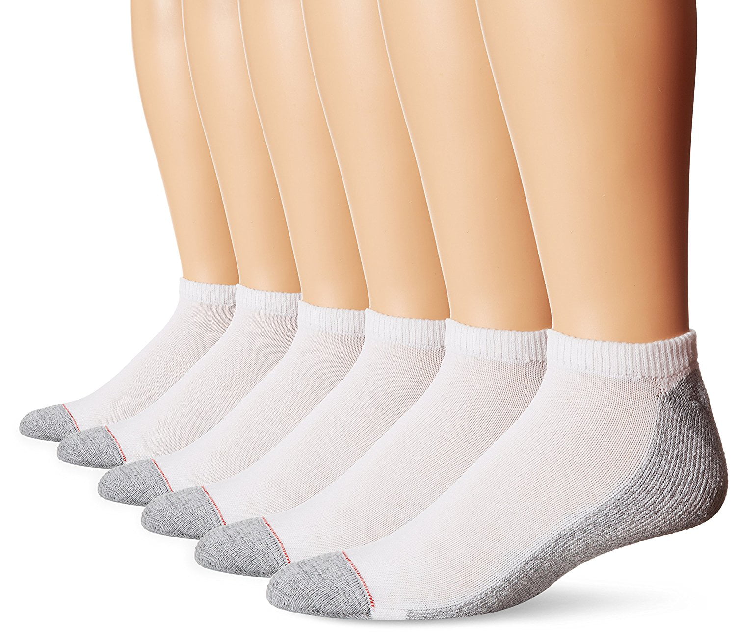 6-12 White Hanes Men's 6 Pack Classics No Show Socks Sock Size 