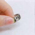 thumbnail image 4 of Anillo giratorio con forma de huella de pata para aliviar el estrés y la ansiedad, gira libremente, banda de acero inoxidable para el autismo, joyería de compromiso, boda y nacimiento., 4 of 4
