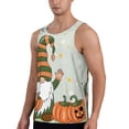 thumbnail image 2 of Honeii Gnome Holding A Pumpkin Pattern Men's Workout Tank Top Casual Sleeveless Gym Muscle Shirts Bodybuilding Tee-Small, 2 of 7