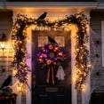 thumbnail image 2 of Halloween Garland, 5.9FT LED Battery Operated Artificial Vine for Door, Window and Fireplace, Gothic Halloween Home Decor, Design B, Black, 2 of 8