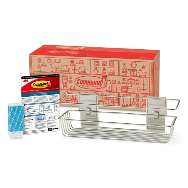 Shower Caddy Command, níquel satinado, resistente al agua, 3 kg
