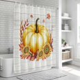 thumbnail image 6 of Orange Fall Pumpkins Shower Curtain, Waterproof Shower Curtains for Bathroom, Sunflower Botanical Thanksgiving Washable Fabric Bathtub Curtain Set Bath Decor with 12 Hooks 48"x72", 6 of 8