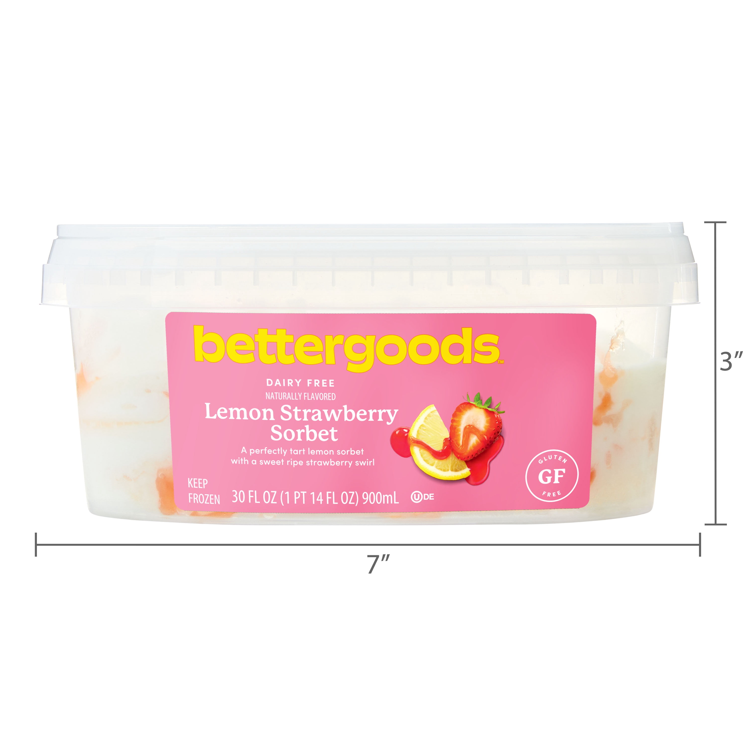 bettergoods Dairy-Free Lemon Strawberry Sorbet, 30 fl oz (Frozen)