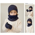 thumbnail image 3 of 3Pcs Winter Knitted Beanie Hat and Neck Scarf Set with Gloves for Boys Girls Age 1-11 Years, 3 of 5