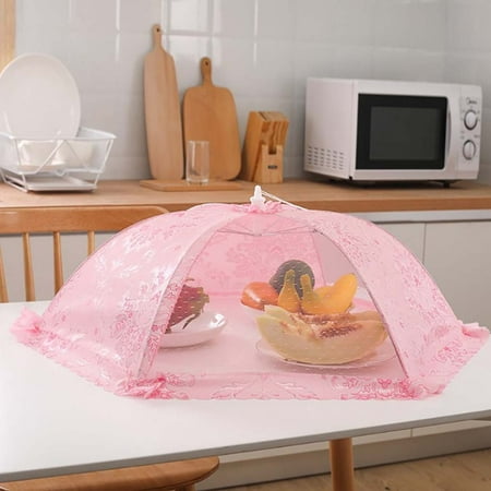 

Shiusina Kitchen Food Umbrella Cover Picnic Barbecue Party Fly Mosquito Mesh Net Tent