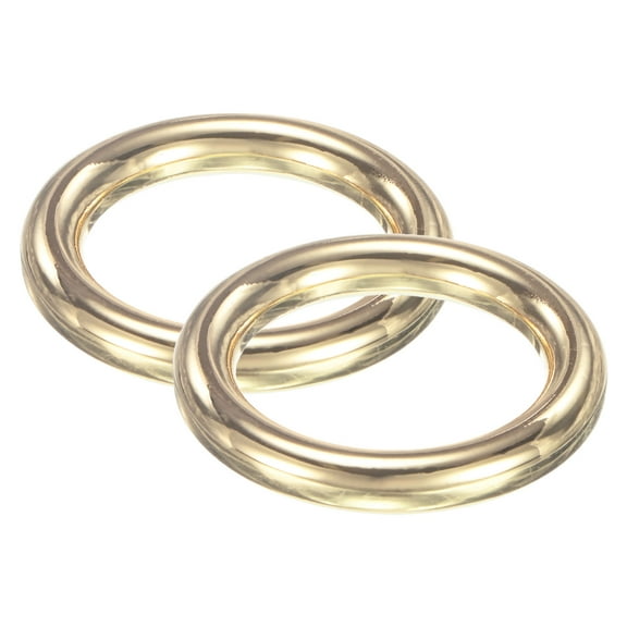 Uxcell 2-Pack Curtain Grommets, 1 Inch Inner Diameter Plastic Curtain Rings Clip Eyelet Rings Nanoscale Low Noise Roman Ring for Windows/Fabric, Home Drapes Grommets [Gold]