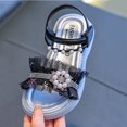 thumbnail image 4 of Eltusu Girls Sandals with Strap, Open Toe Princess No Slip Soft Sole Summer Shoes Black Size 1(Big Kids), 4 of 7