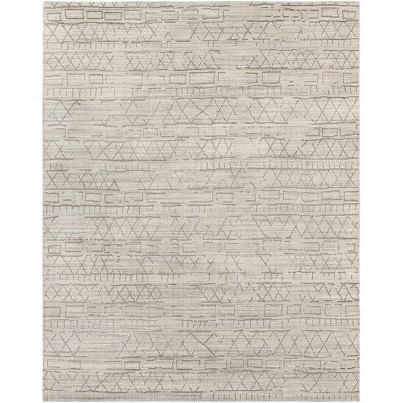 Hauteloom Nenal Living Room, Bedroom Area Rug - Geometric Diamond Triangle - Bohemian Transitional Modern - Beige, Gray, Cream - 2' x 3'