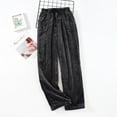 thumbnail image 2 of Tuphregyow Women's Cozy Flannel Pajama Pants with Plus Velvet Lining, Trendy Wide Leg, Soft Casual Style for Indoor and Outdoor Comfort Dark Gray XXXL, 2 of 6