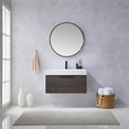 thumbnail image 2 of Vegadeo 36" White Composite Stone Single Sink Suleiman Oak Bath Vanity w/mirror, 2 of 12