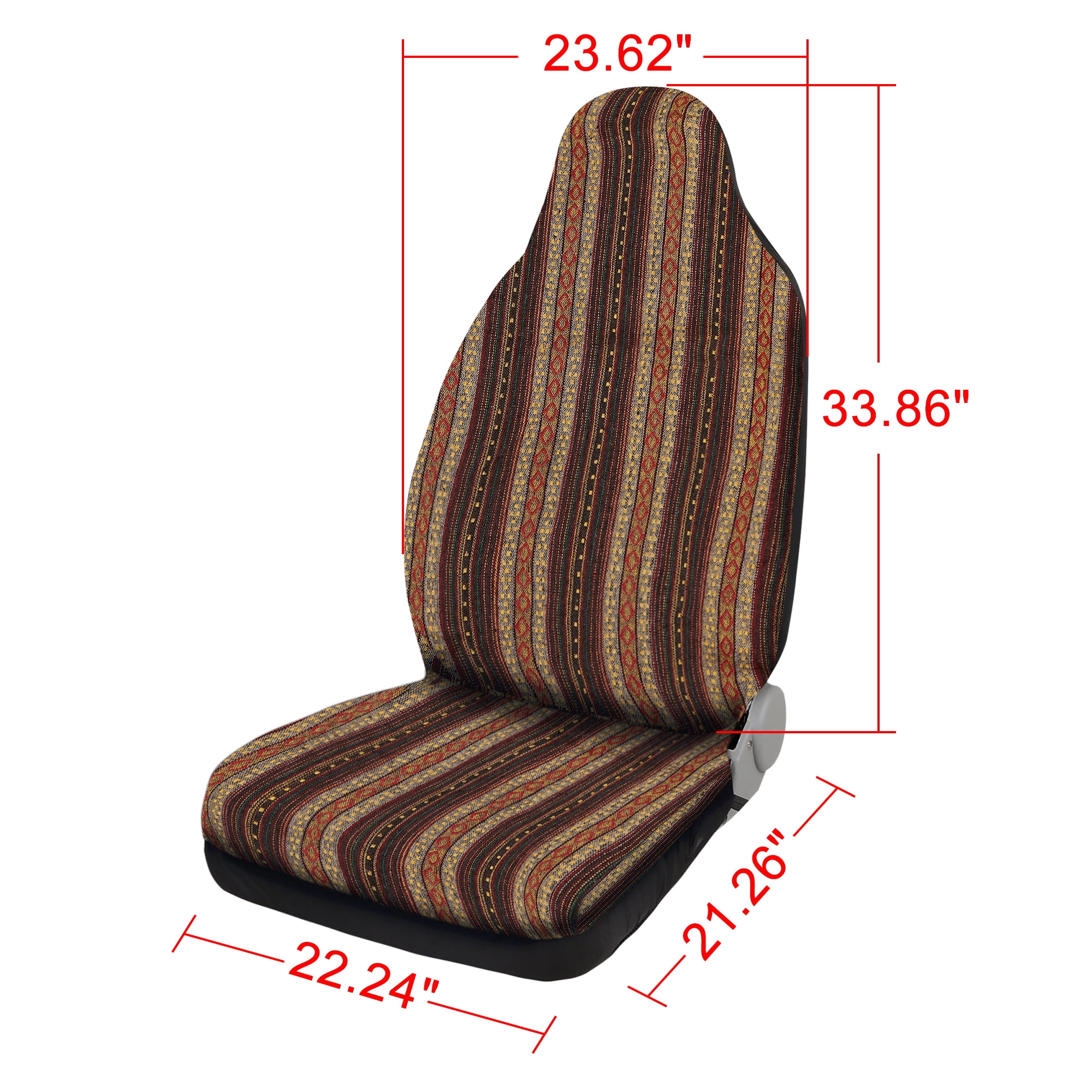 Unique Bargains Universal Stripe Front Bohemian Style Seat Cover Color 10